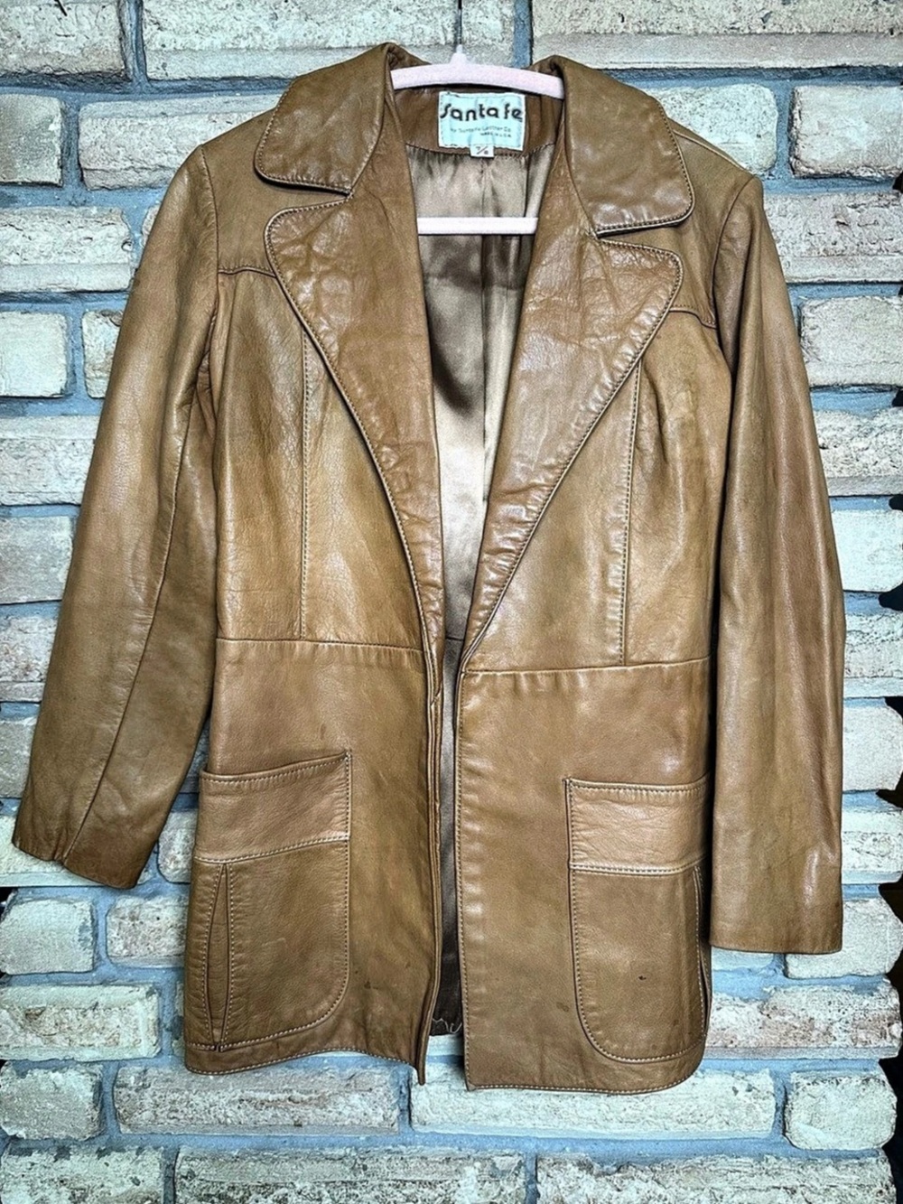 Santa Fe Leather Co. Leather Jacket Brown Size 7/8 Vintage